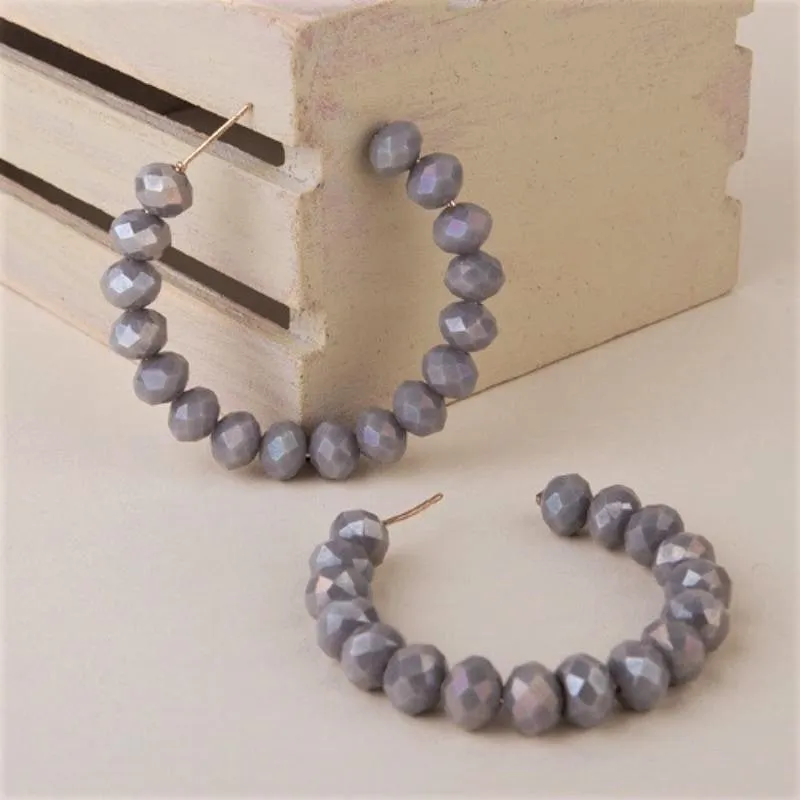 Crystal Beaded Hoop Earrings