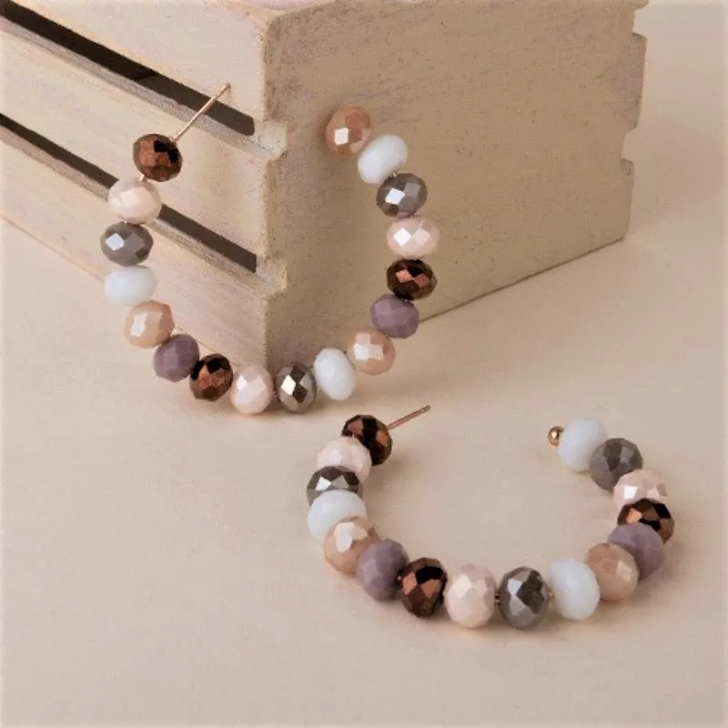 Crystal Beaded Hoop Earrings