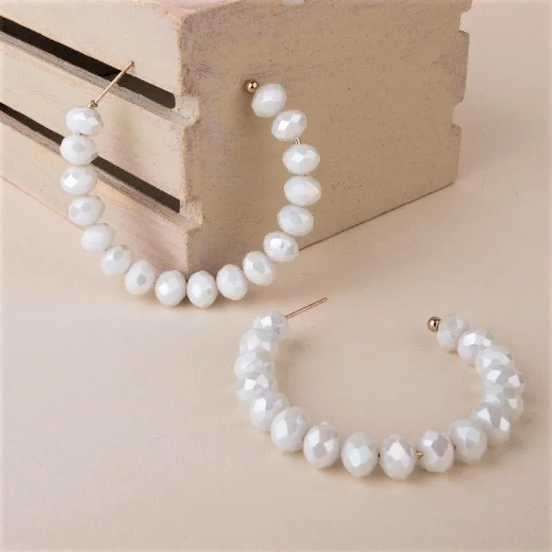 Crystal Beaded Hoop Earrings