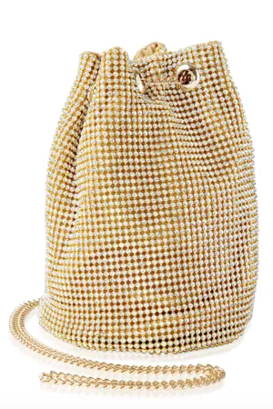 Crystal Bucket Bag in Gold by Whiting and Davis - RENTAL