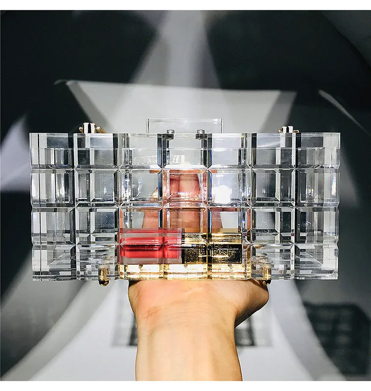 Crystal Clear Acrylic Clutch Bag