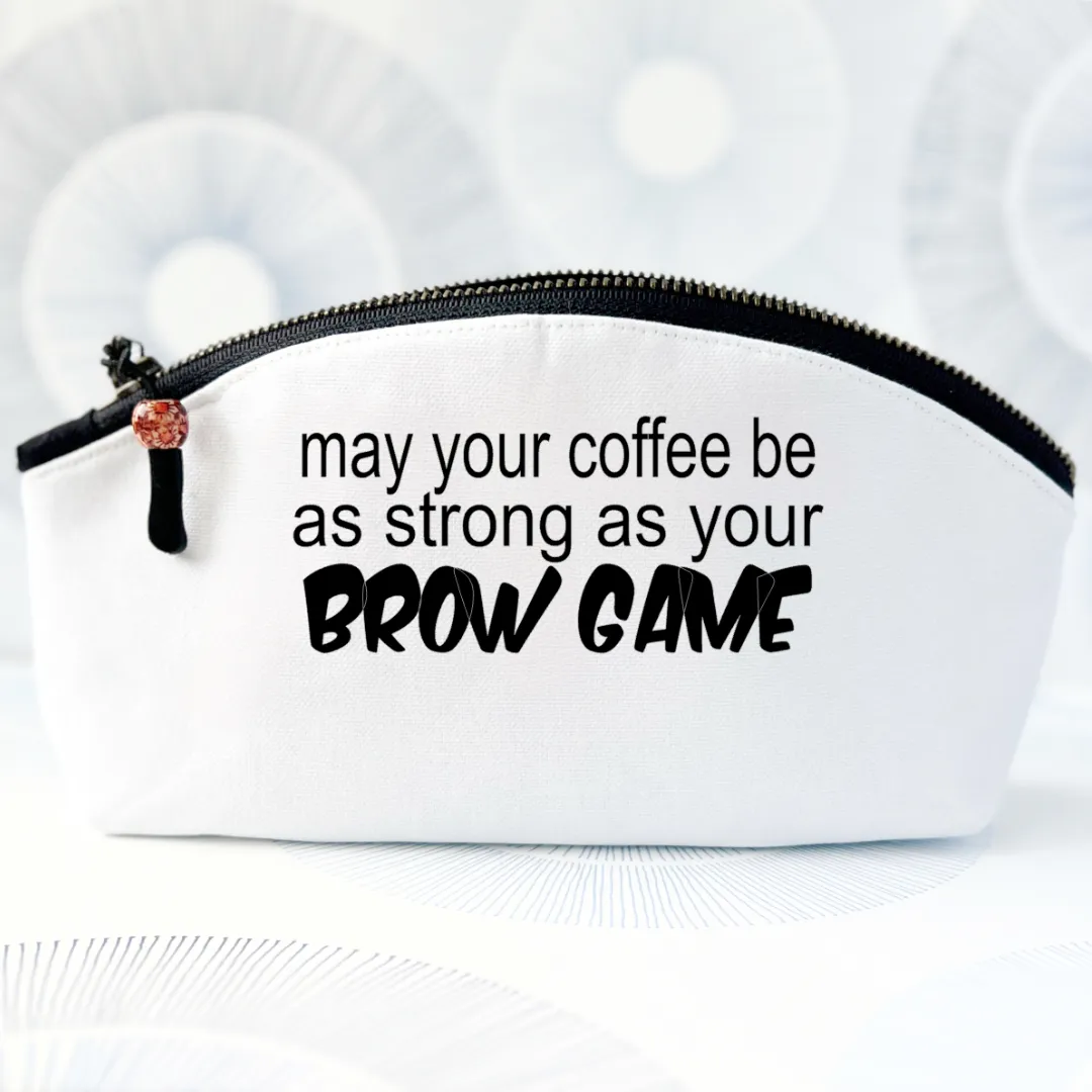 Curvy Canvas Cosmetic Bag - Brow and Coffee Game Strong