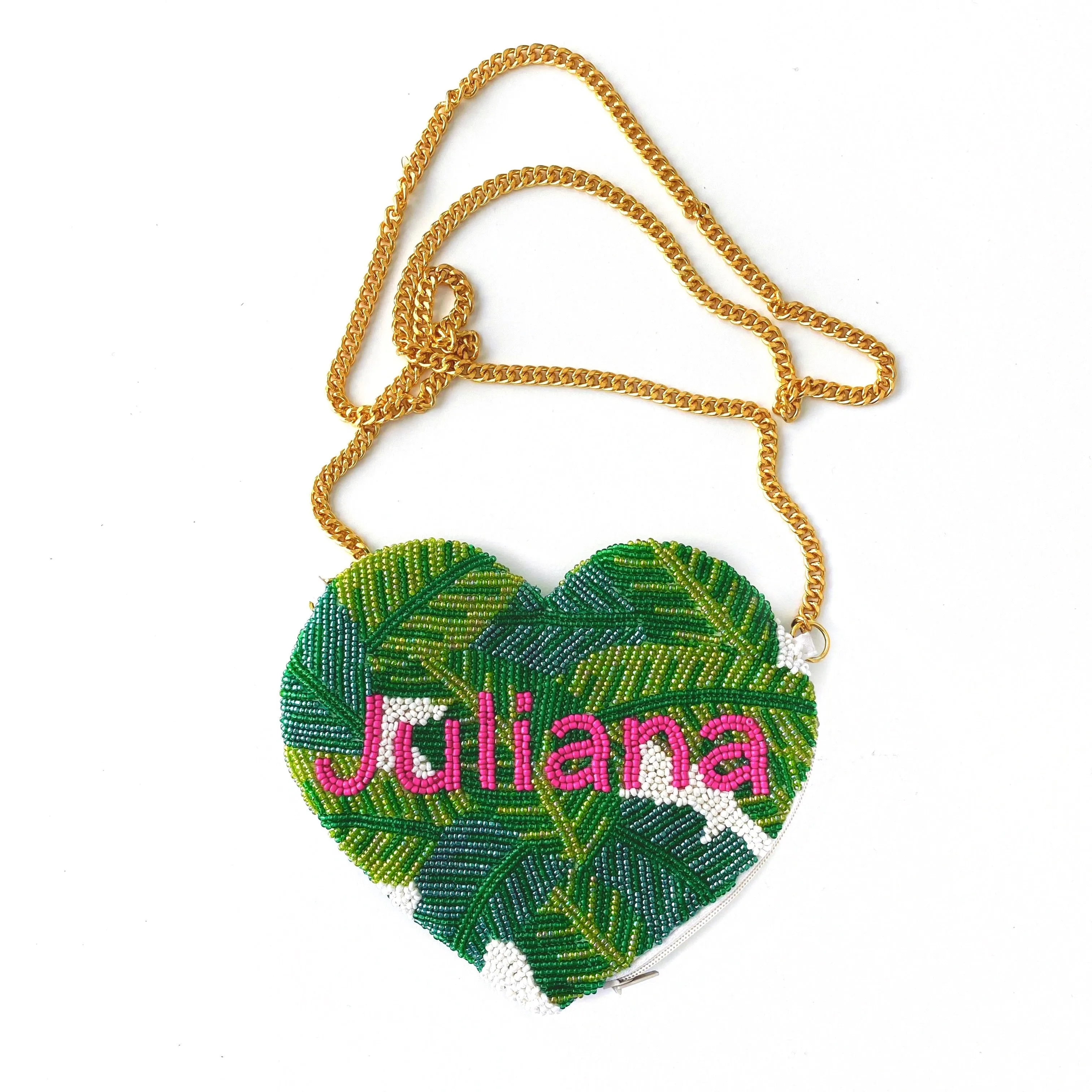 Custom Palm Leaf Heart Bag