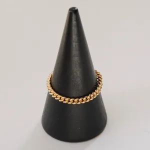 Dainty Curb Link Chain Ring - Choose Your Metal