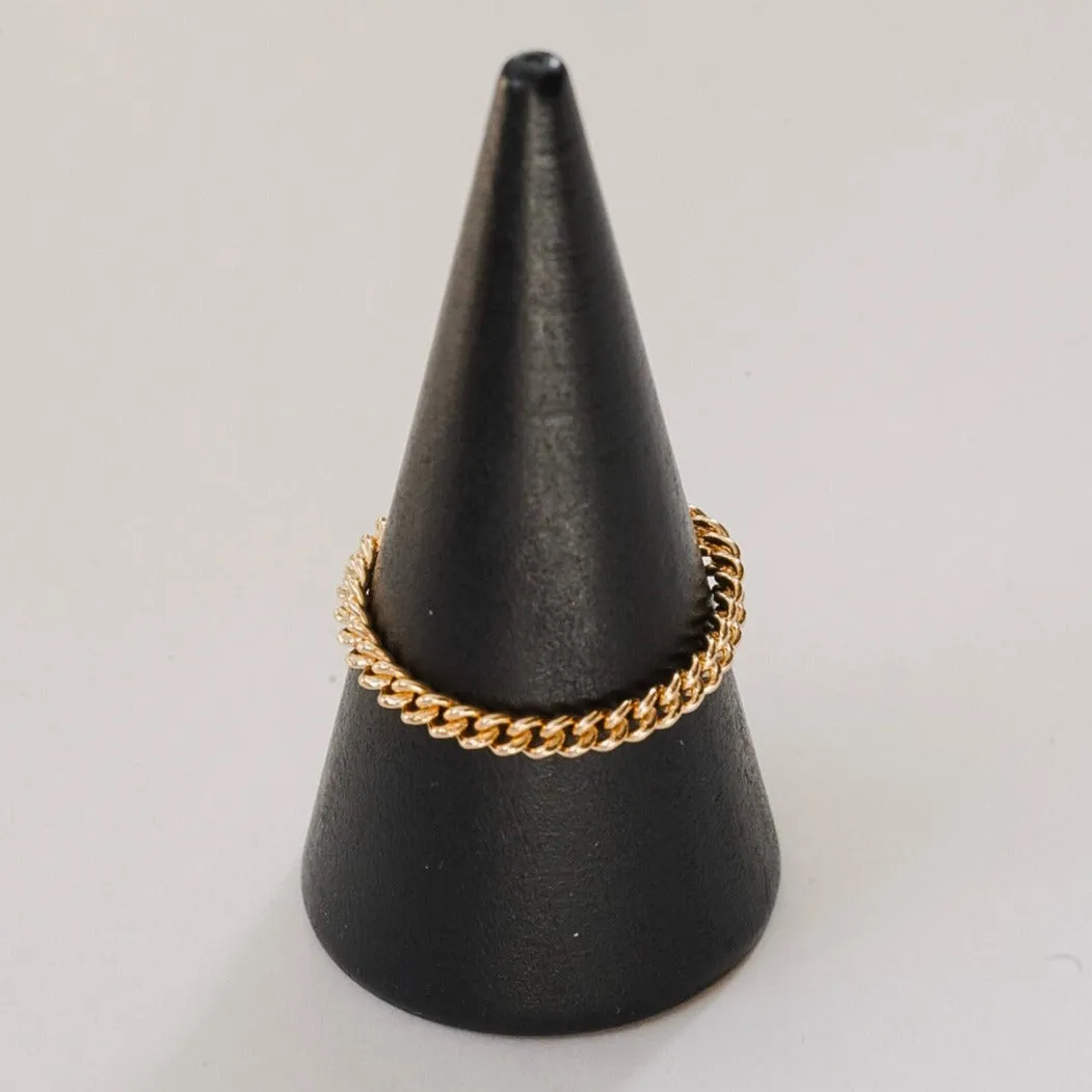 Dainty Curb Link Chain Ring - Choose Your Metal