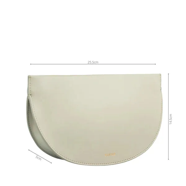 Debby leather taupe clutch bag