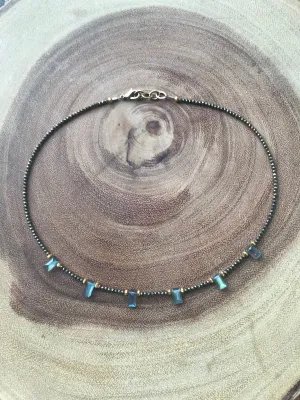 Deco Pyrite and Labradorite choker