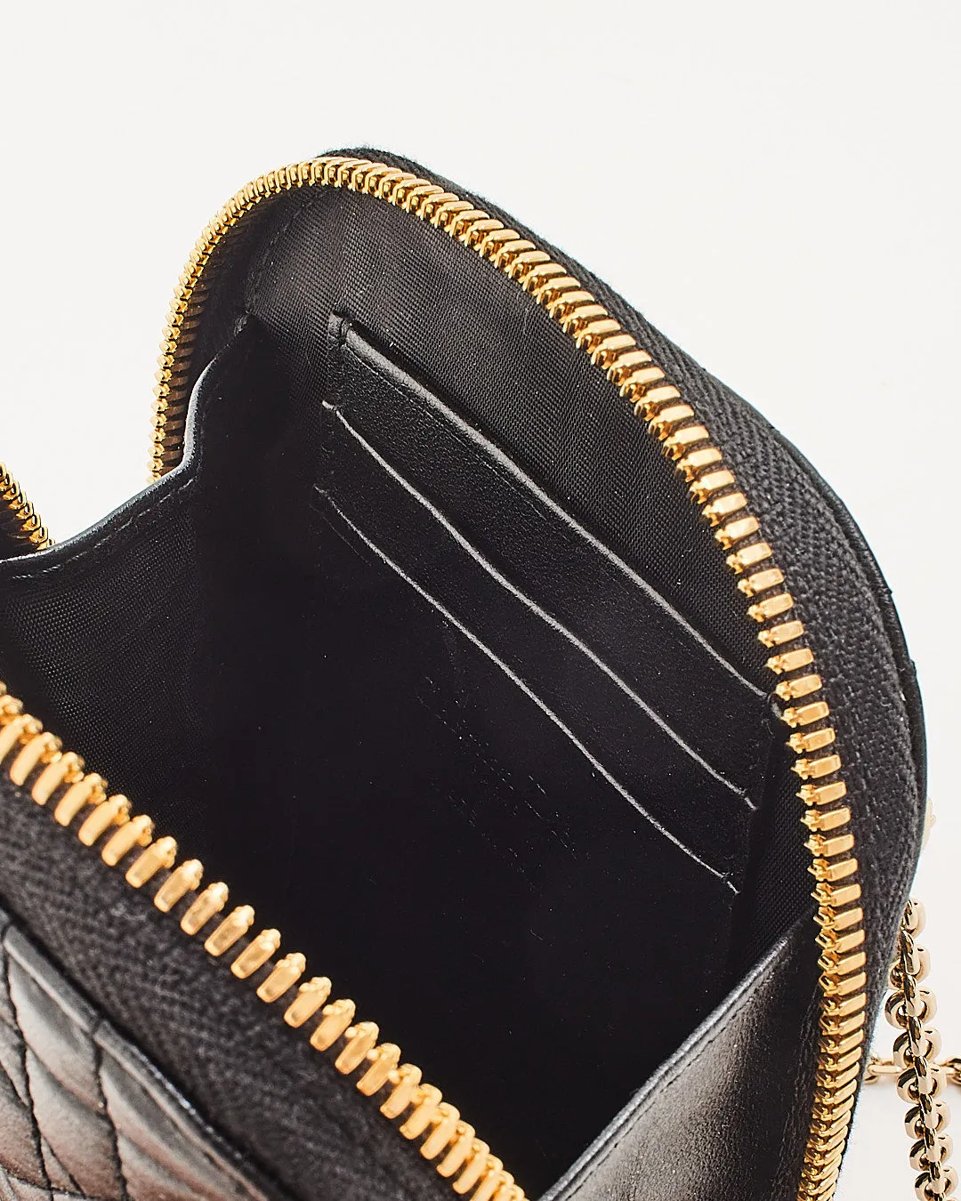 Dior Black Leather Cannage Phone Holder Crossbody