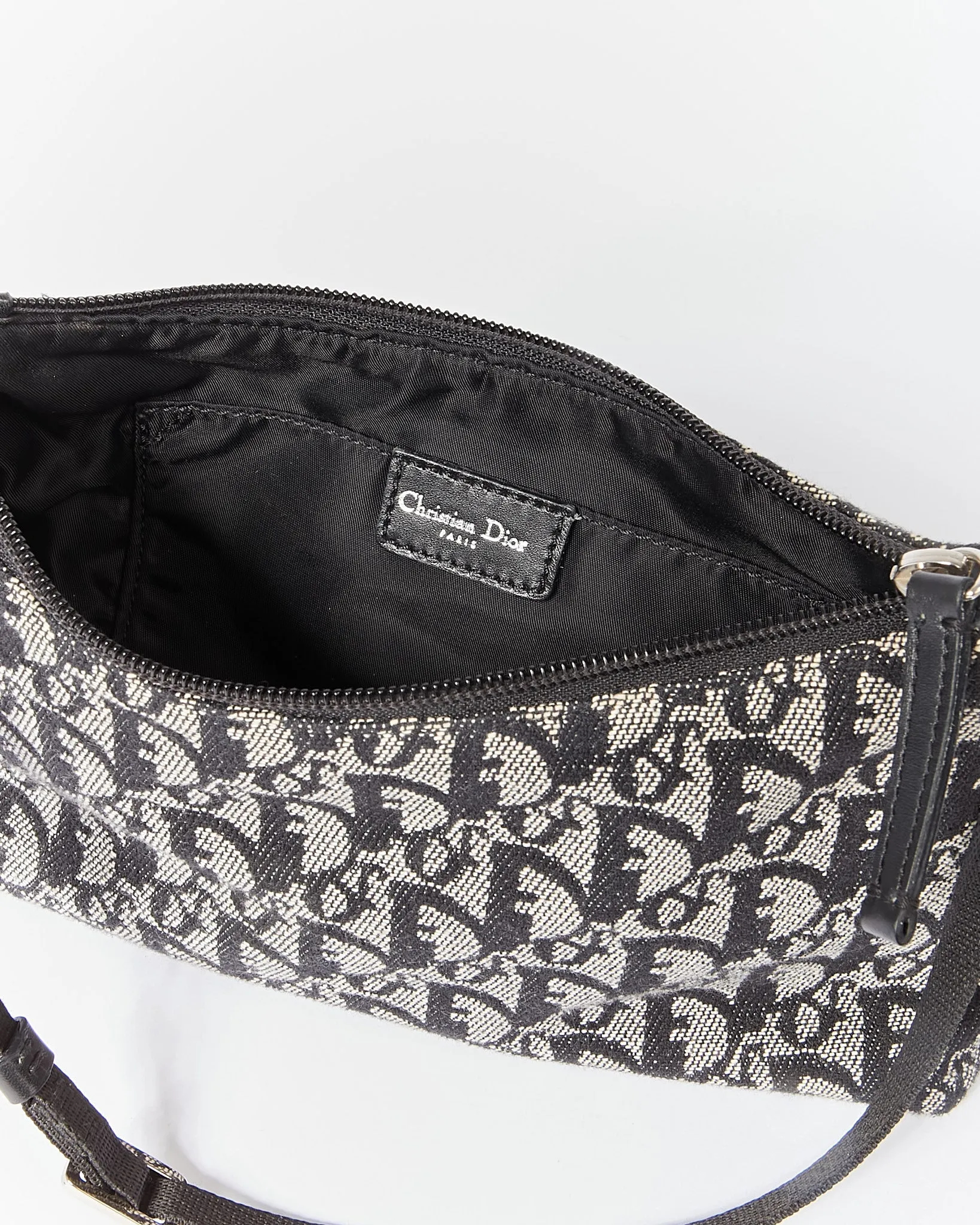 Dior Oblique Vintage Black Canvas Shoulder Bag
