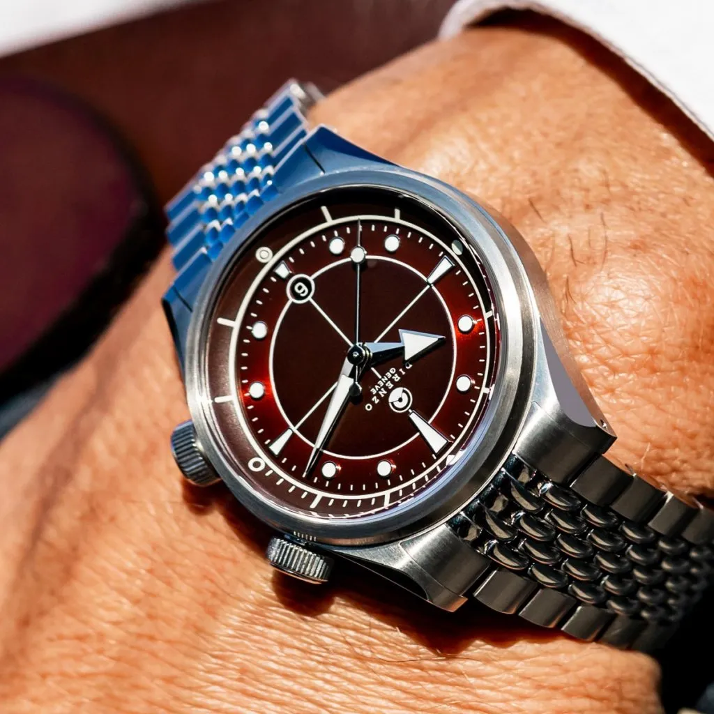 Direnzo DRZ05 Solaris - Burgundy&nbsp;Red with&nbsp;Date (Swiss&nbsp;Made)
