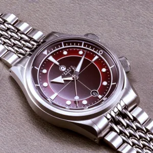 Direnzo DRZ05 Solaris - Burgundy&nbsp;Red with&nbsp;Date (Swiss&nbsp;Made)