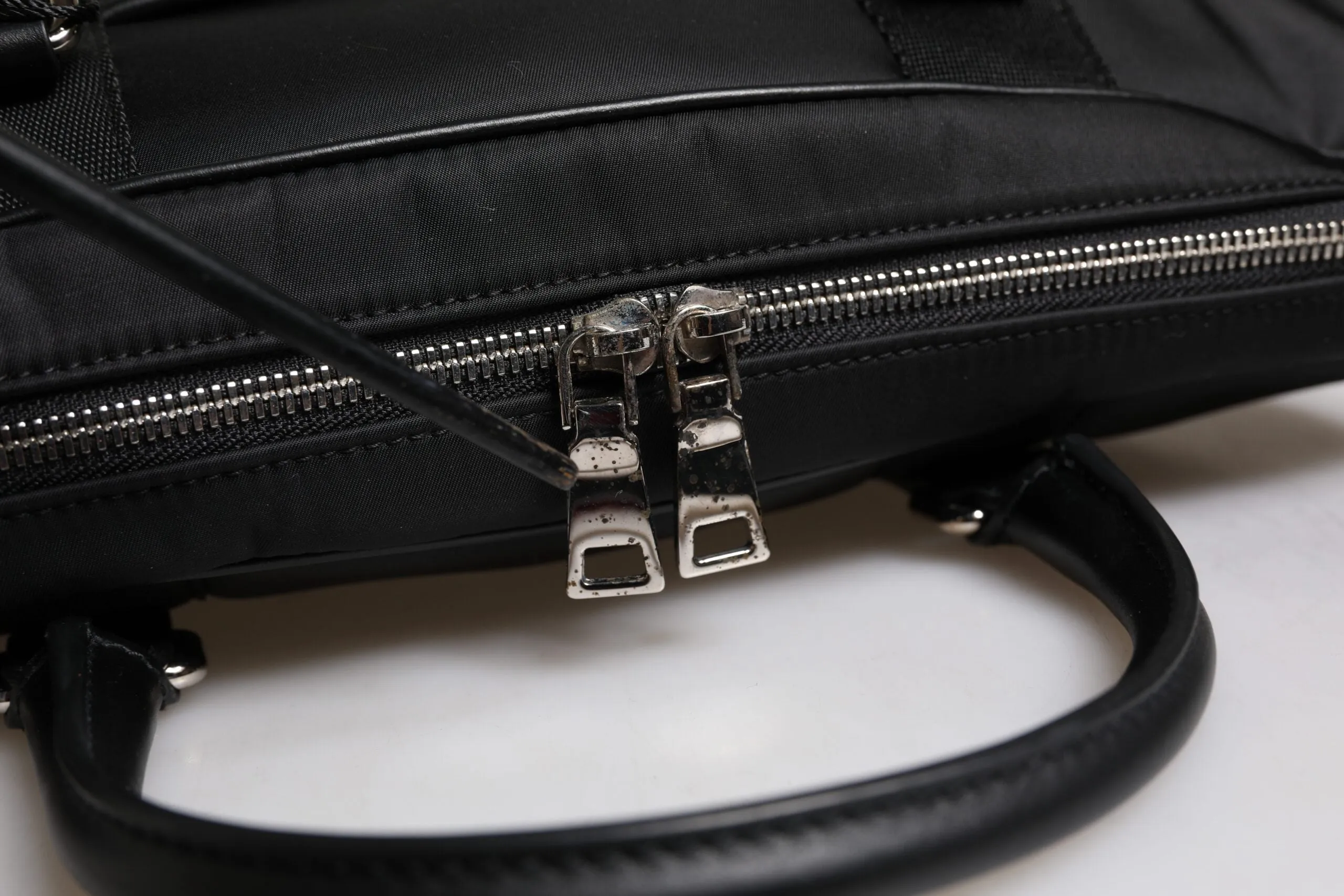Dolce & Gabbana Black Leather Document Briefcase Top Handle Bag