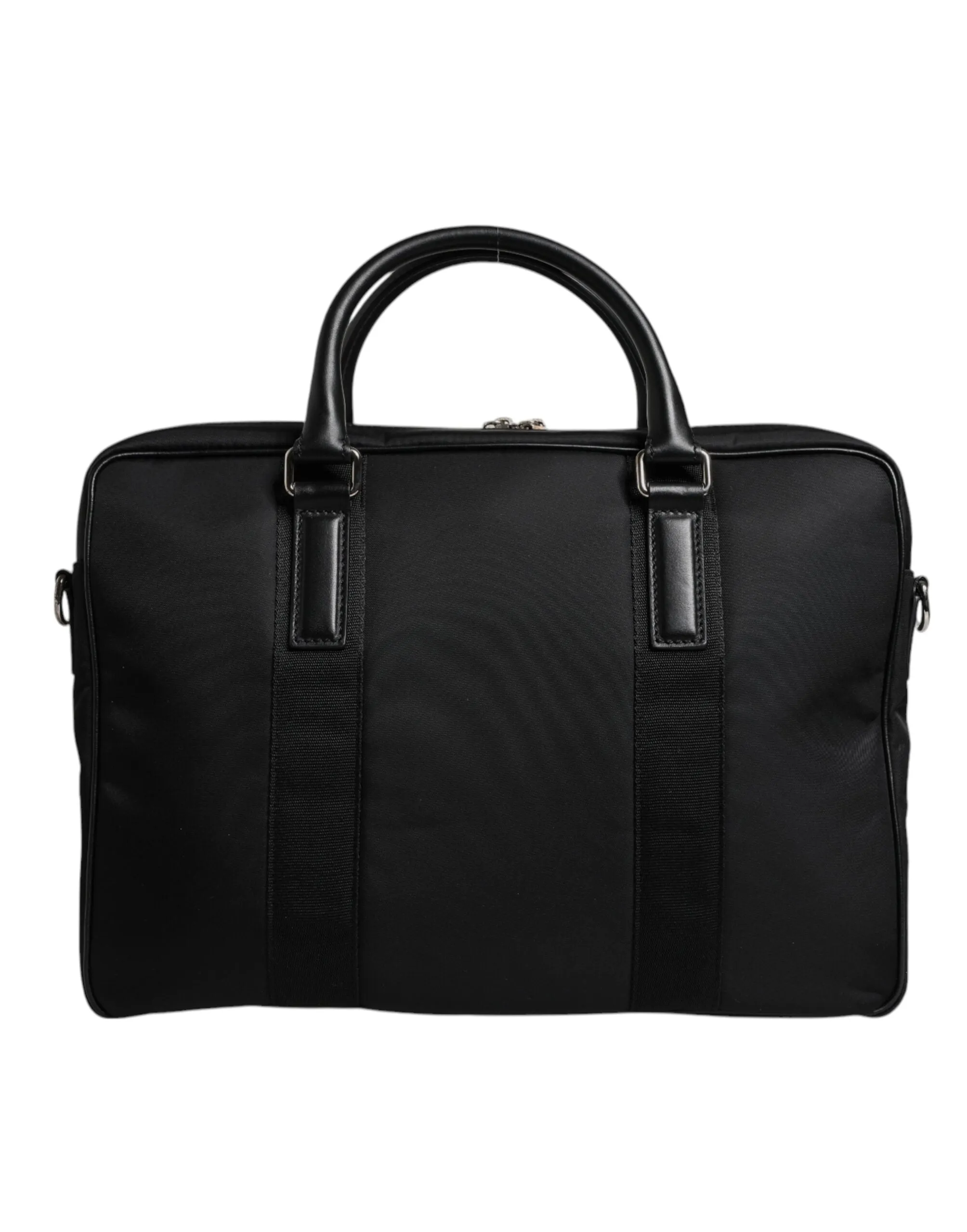 Dolce & Gabbana Black Leather Document Briefcase Top Handle Bag