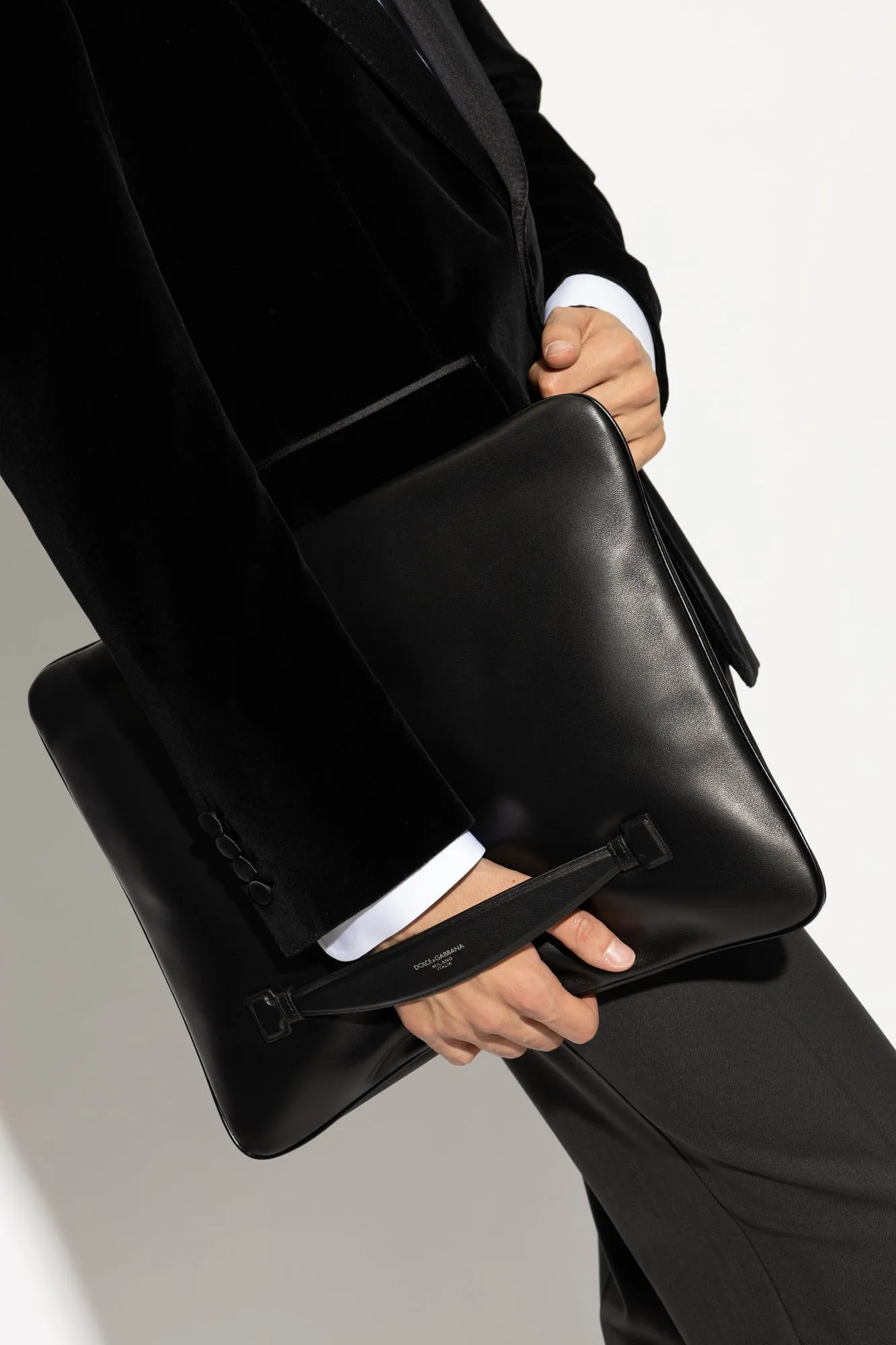 Dolce & Gabbana Leather Briefcase in BLACK - UNI