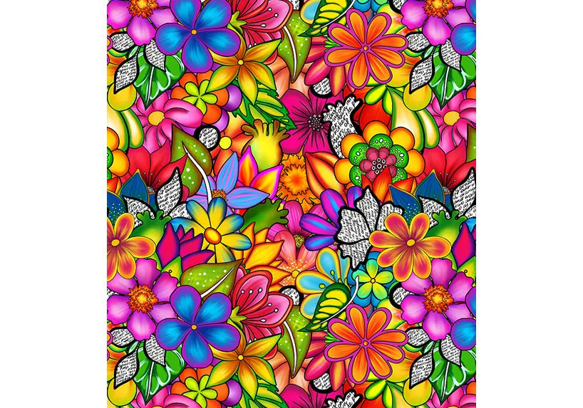 Doodle Blooms Mid Shorts with pockets