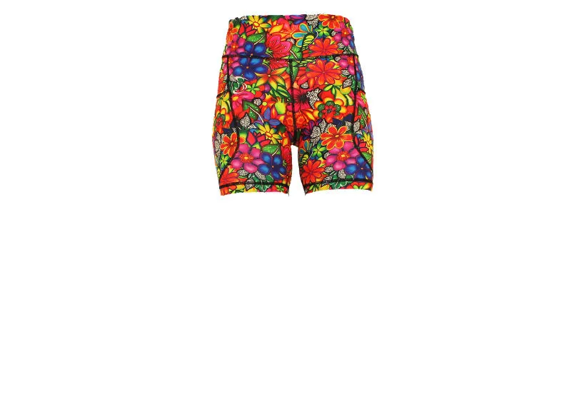 Doodle Blooms Mid Shorts with pockets