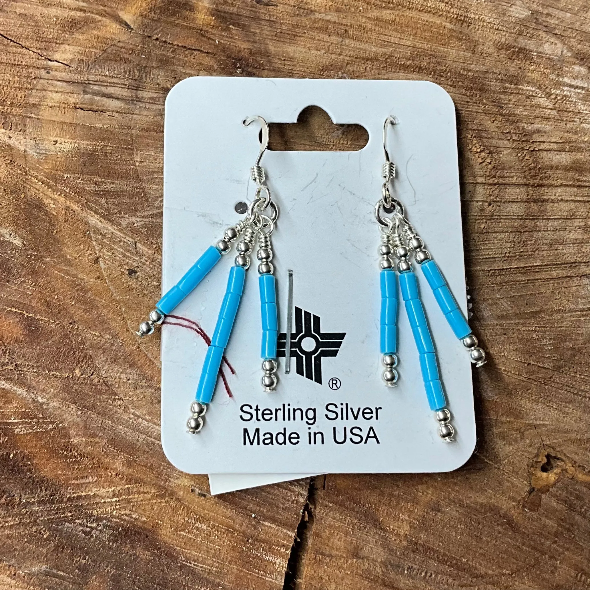 Earring Silver Turquoise Beads RE014