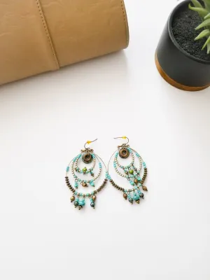 Earrings - Turq Beaded Dangle