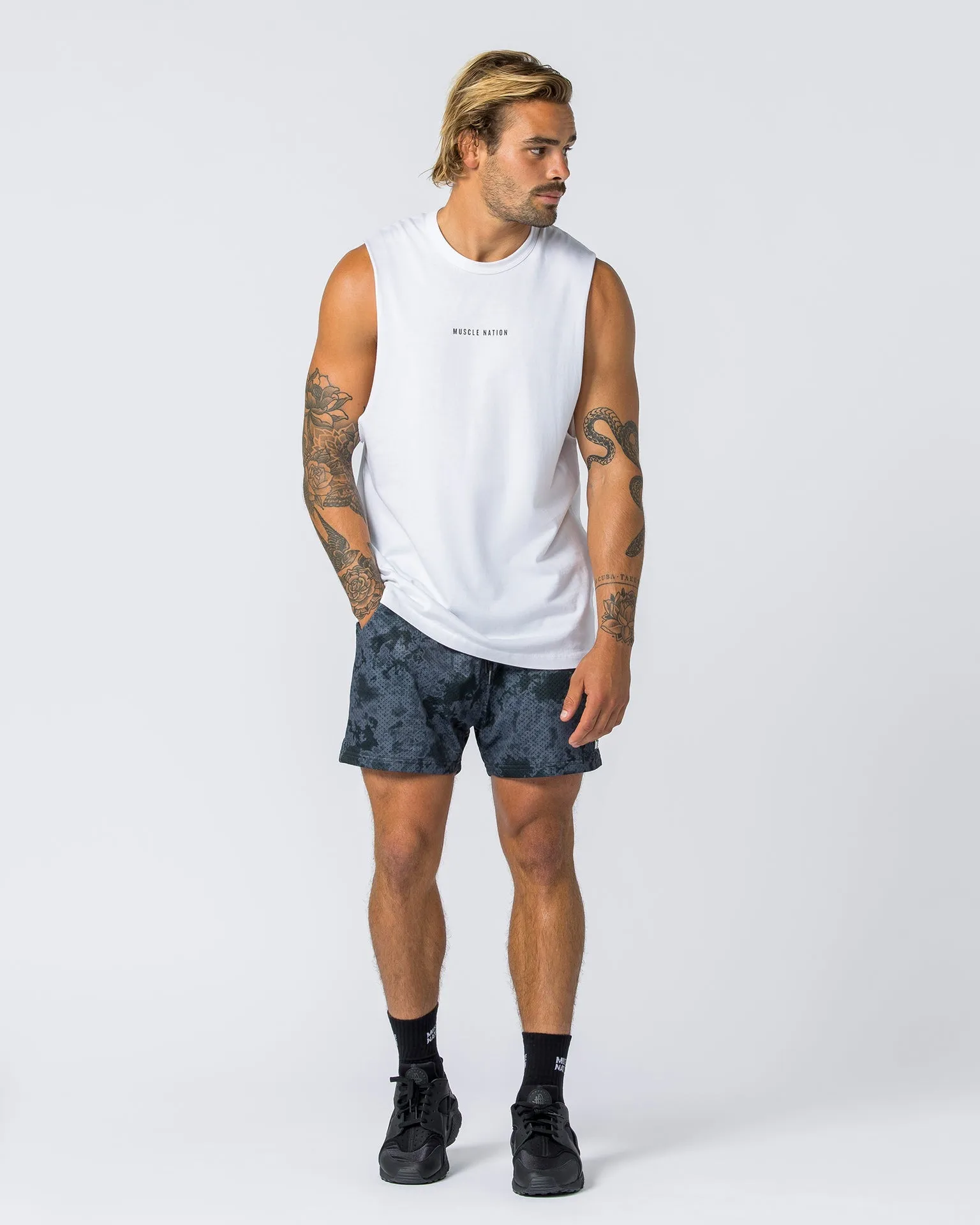 Ease Drop Arm Heavy Vintage Tank - Washed White