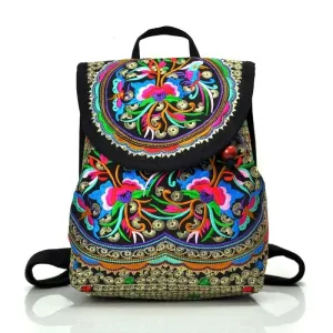 Embroidery Canvas Backpack