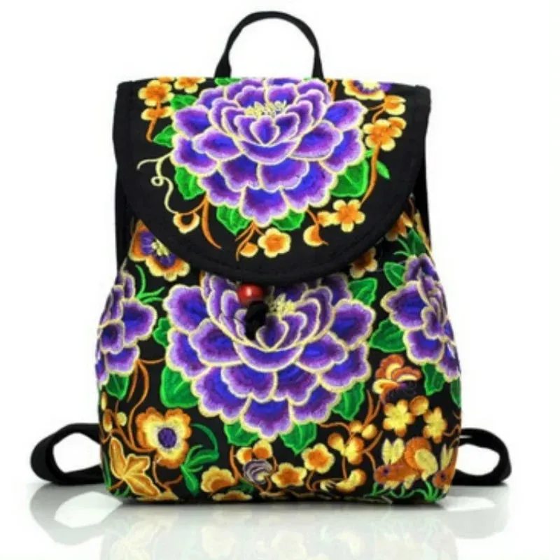 Embroidery Canvas Backpack