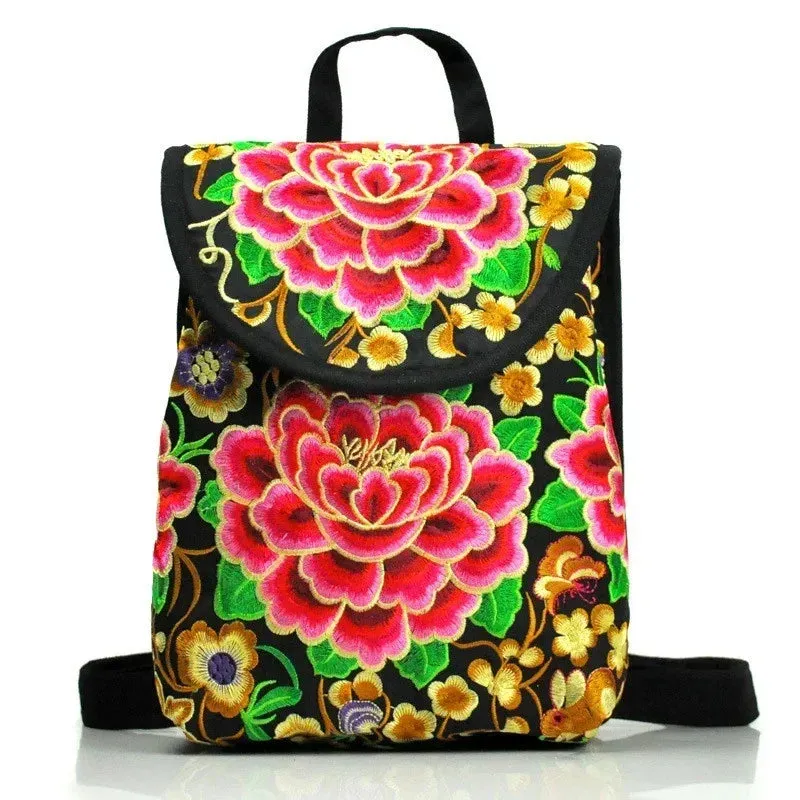 Embroidery Canvas Backpack