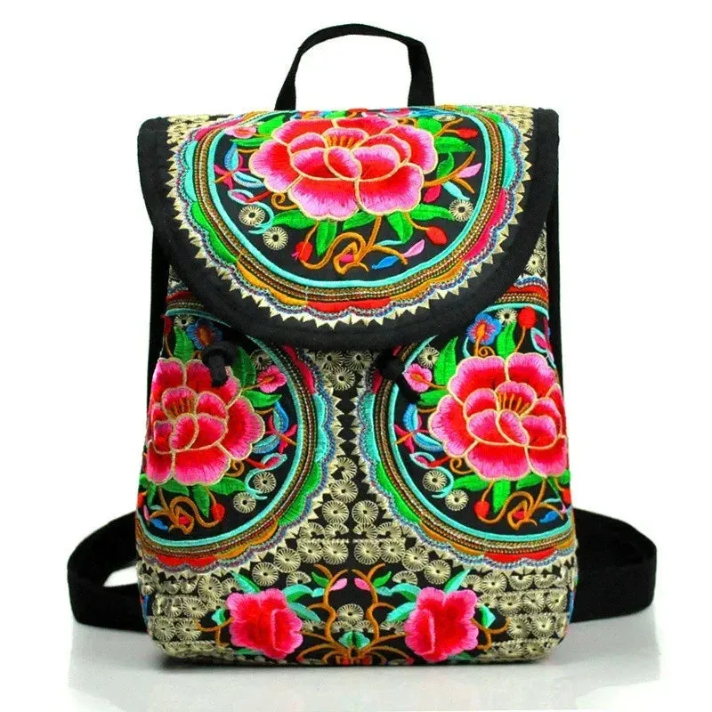 Embroidery Canvas Backpack