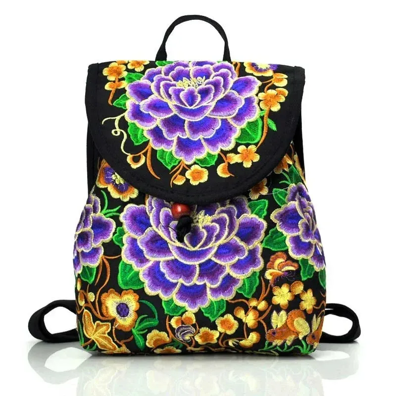 Embroidery Canvas Backpack
