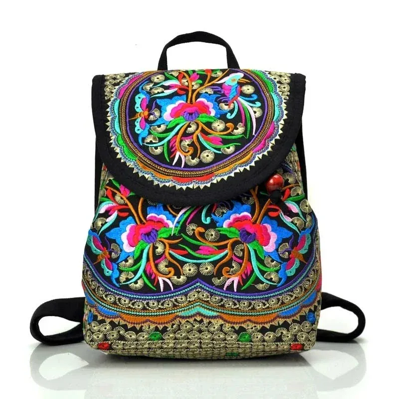 Embroidery Canvas Backpack