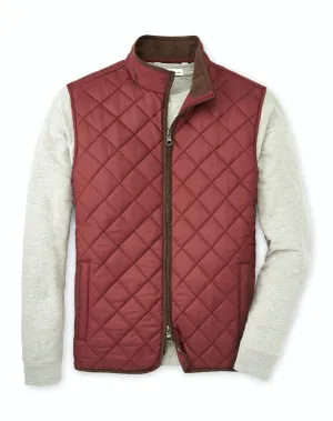 Essex Quilted Travel Vest in Claret