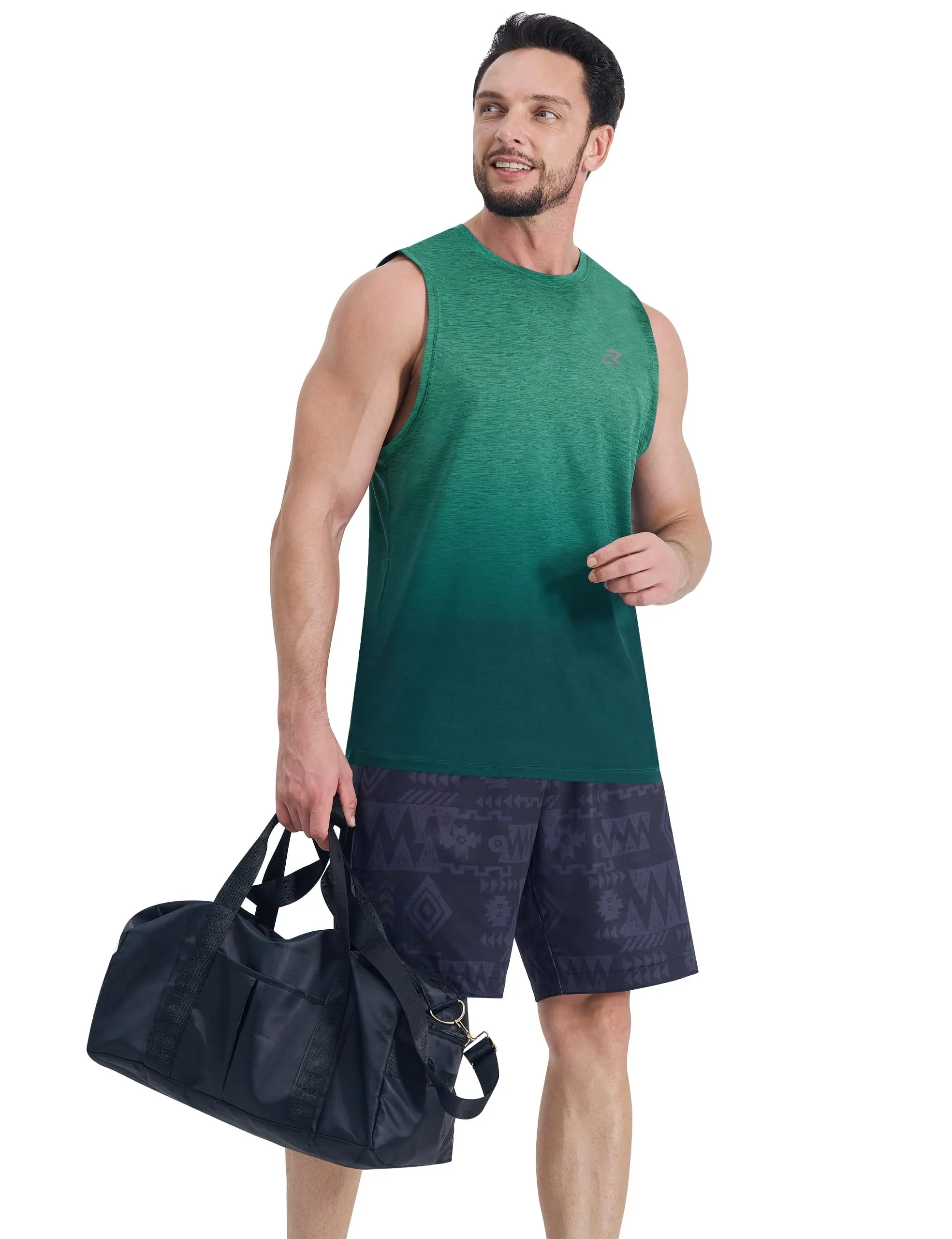 EZRUN Men's Tank Tops Quick Dry Workout Muscle Sleeveless Shirts Summer Gym Athletic Shirt for Swim Beach Running