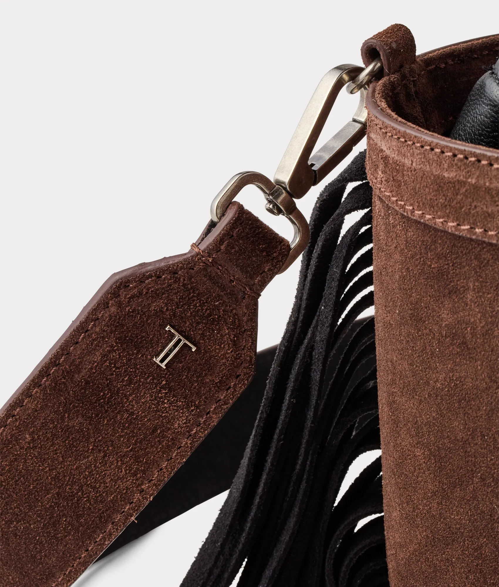 Fallon Fringe Bucket Bag :: Brown
