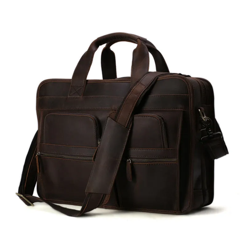 Flash Sale Full Grain Leather Briefcase, Messenger Bag, Leather Laptop Bag