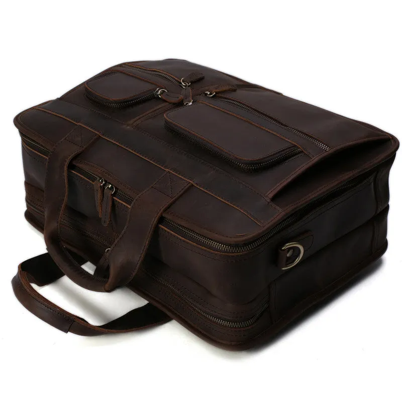 Flash Sale Full Grain Leather Briefcase, Messenger Bag, Leather Laptop Bag