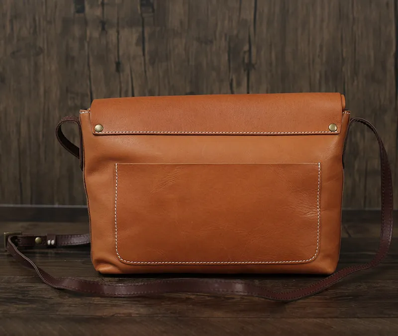 Flash Sale Full Grain Leather Messenger Bag Vintage Mens Leather Crossbody Bag Men's Shoulder Bag