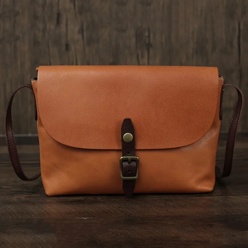 Flash Sale Full Grain Leather Messenger Bag Vintage Mens Leather Crossbody Bag Men's Shoulder Bag