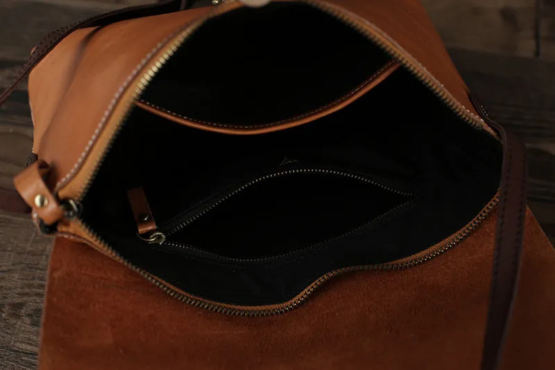 Flash Sale Full Grain Leather Messenger Bag Vintage Mens Leather Crossbody Bag Men's Shoulder Bag