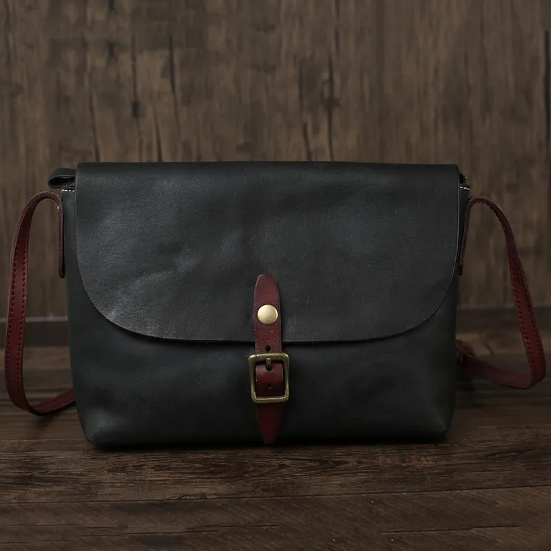 Flash Sale Full Grain Leather Messenger Bag Vintage Mens Leather Crossbody Bag Men's Shoulder Bag