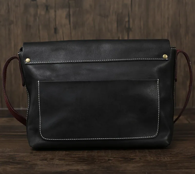 Flash Sale Full Grain Leather Messenger Bag Vintage Mens Leather Crossbody Bag Men's Shoulder Bag