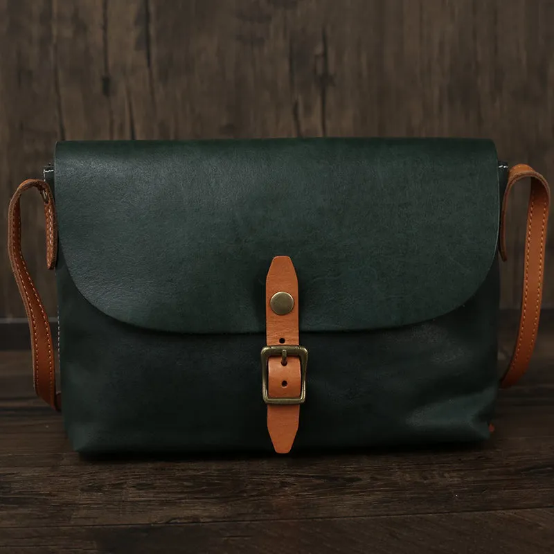 Flash Sale Full Grain Leather Messenger Bag Vintage Mens Leather Crossbody Bag Men's Shoulder Bag