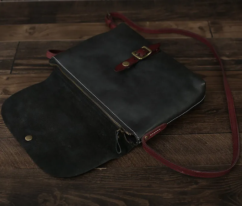 Flash Sale Full Grain Leather Messenger Bag Vintage Mens Leather Crossbody Bag Men's Shoulder Bag