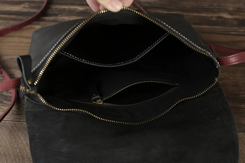 Flash Sale Full Grain Leather Messenger Bag Vintage Mens Leather Crossbody Bag Men's Shoulder Bag