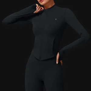 Fleece Zip Stand Collar Yoga Jacket