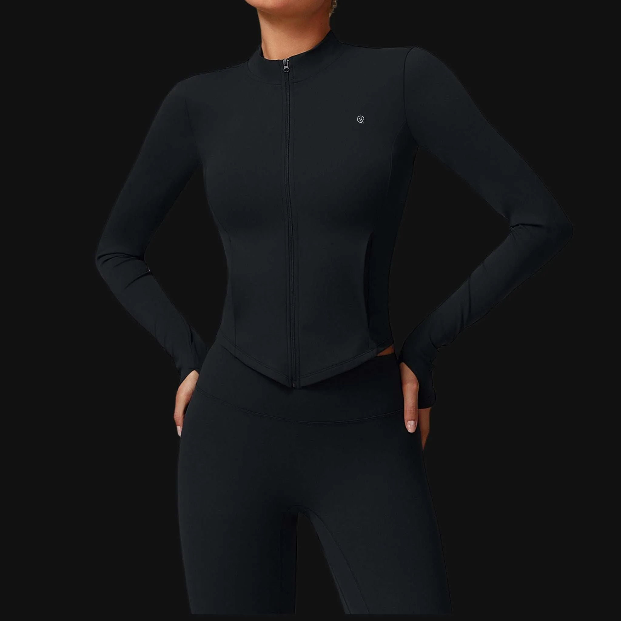 Fleece Zip Stand Collar Yoga Jacket