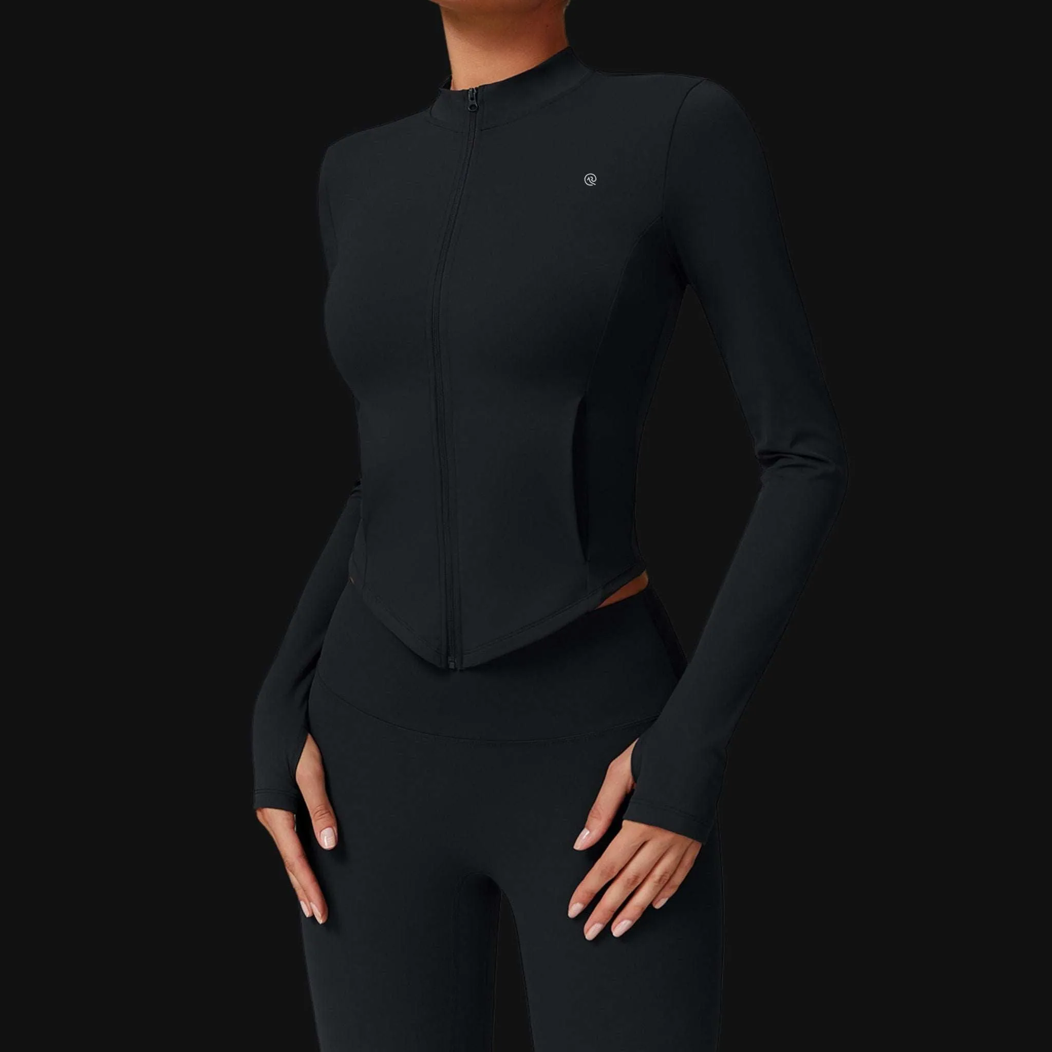 Fleece Zip Stand Collar Yoga Jacket