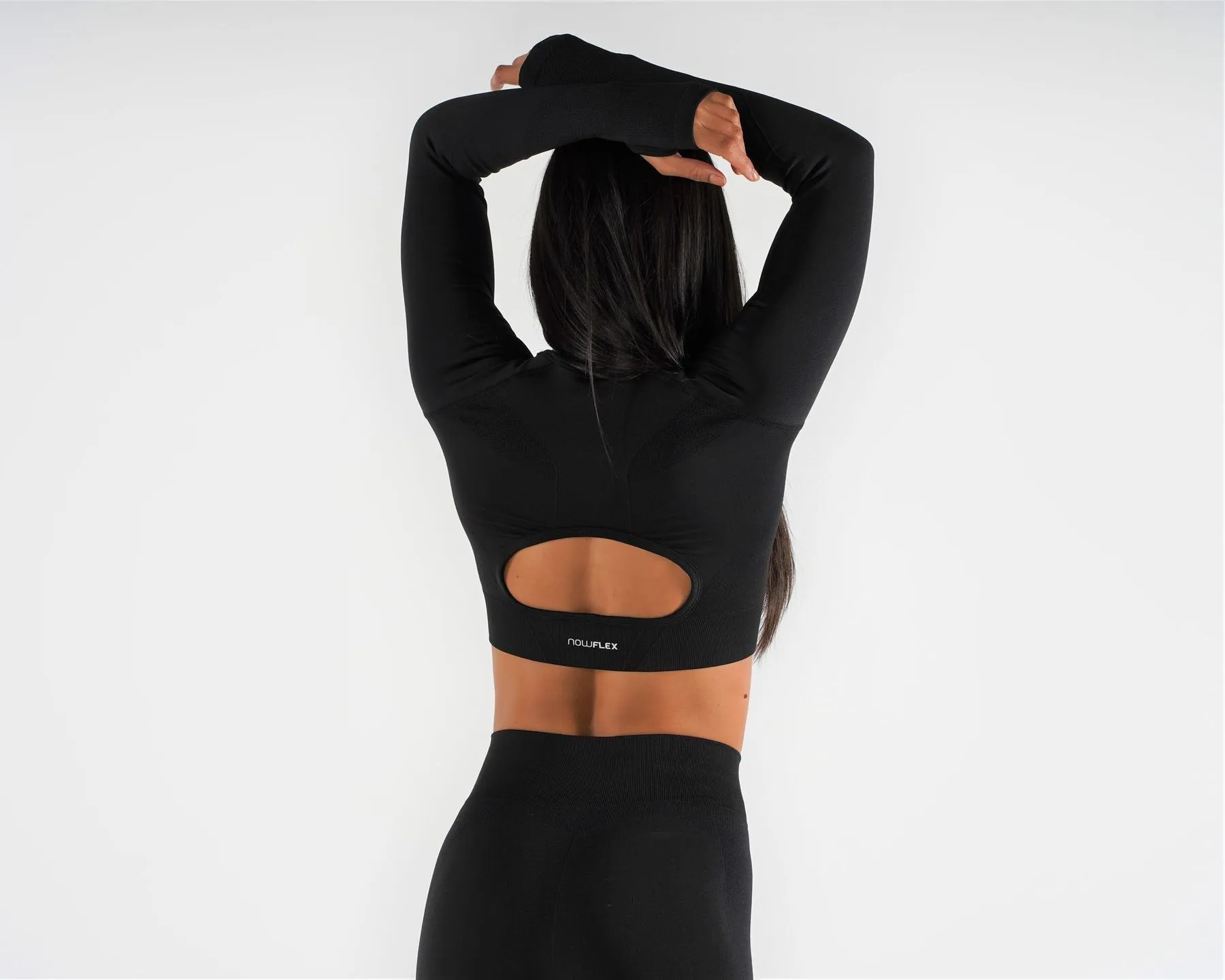 Flex Seamless Long Sleeve Crop Top - Raven