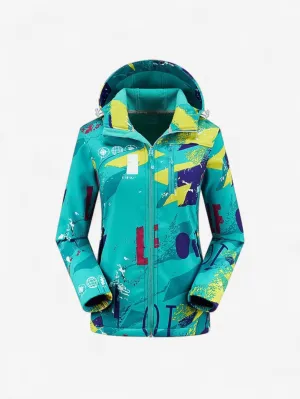 Foxes | Women's Outdoor Waterproof Hooded Printed Jacket