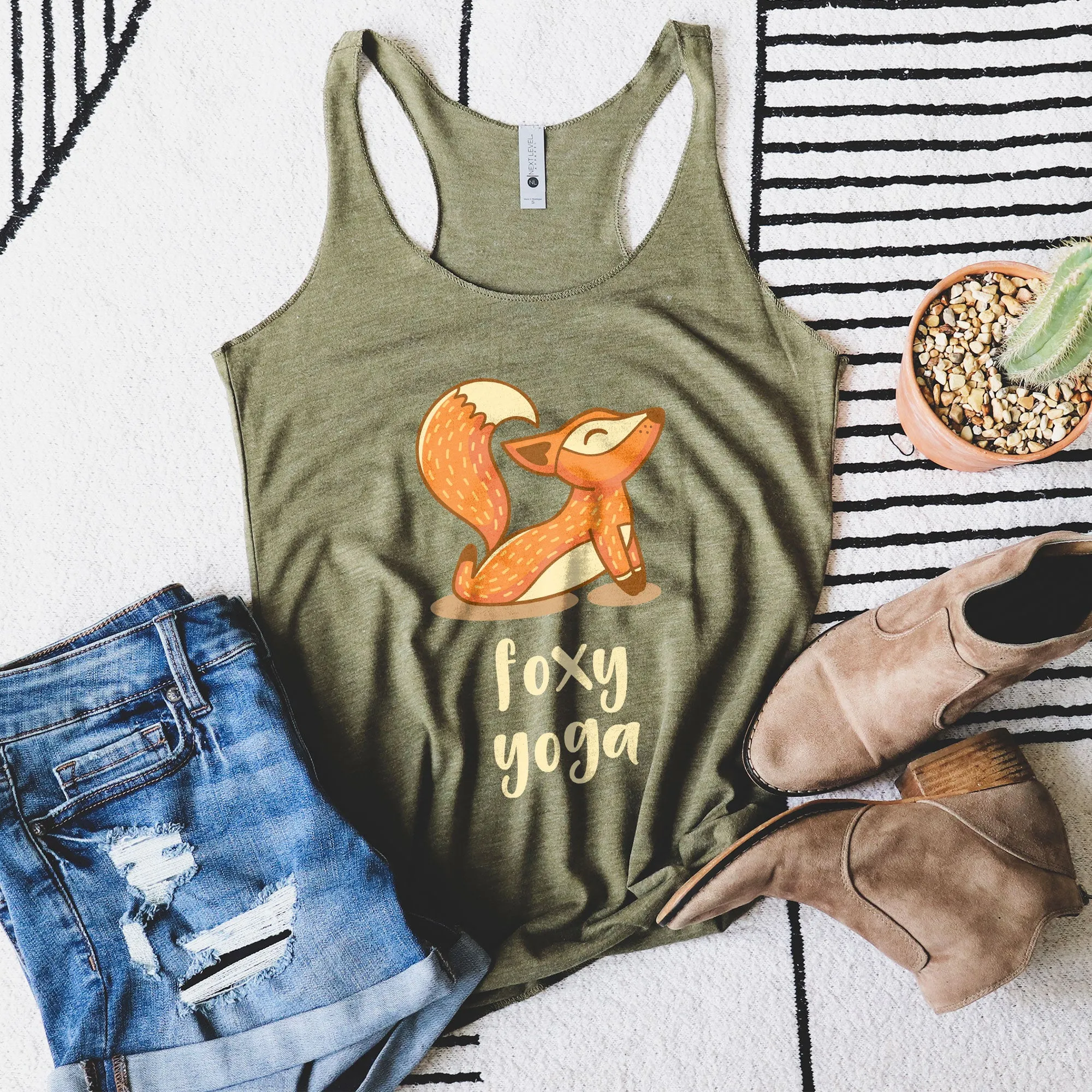 Foxy Yoga - Women's Triblend Racerback Tank