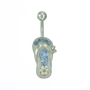 FW-BJ1-S/B Silver blue flip flop body jewelry