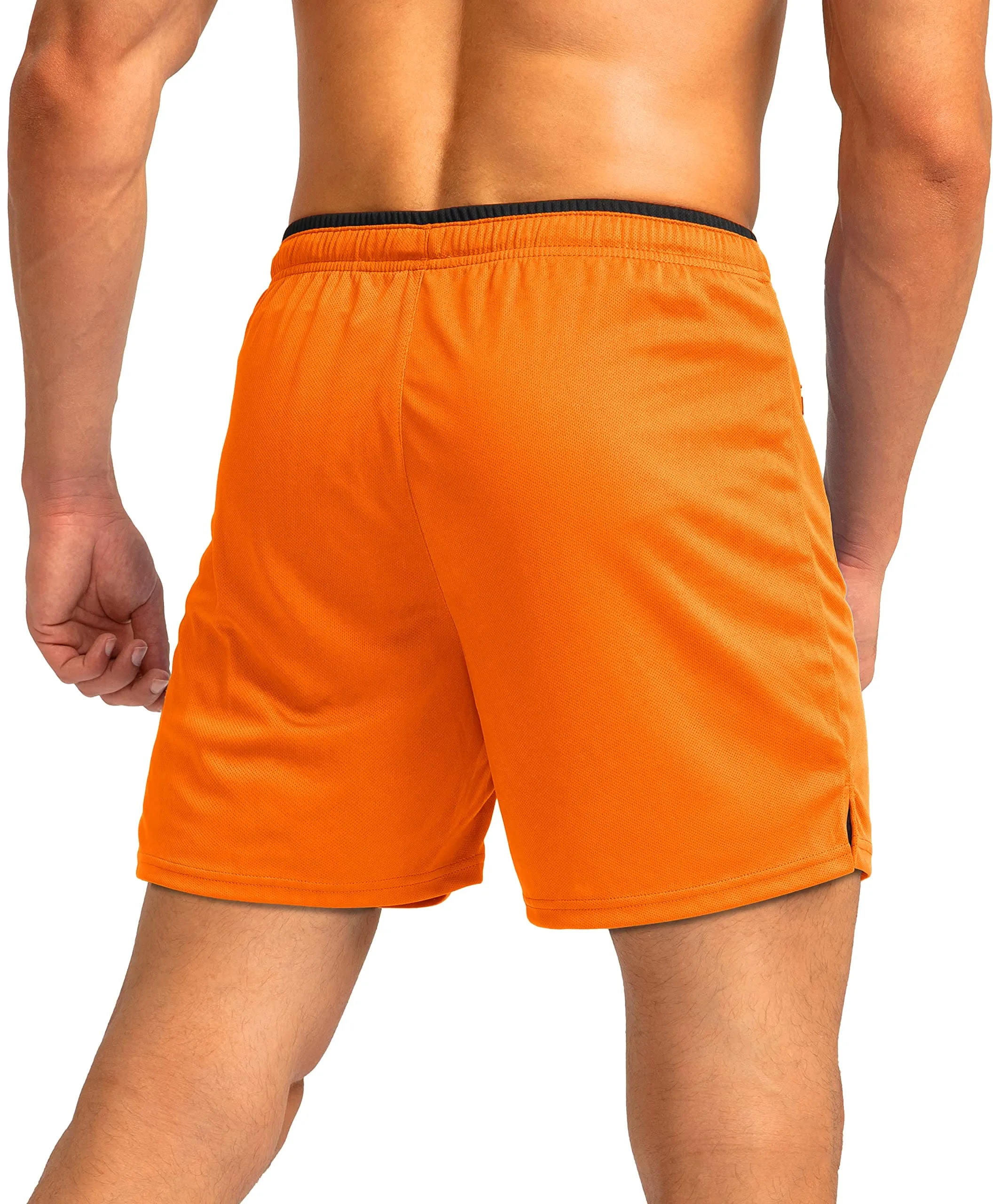 G Gradual Men's Running Shorts with Zipper Pockets Quick Dry Gym Athletic Workout 5" Shorts for Men (Orange)